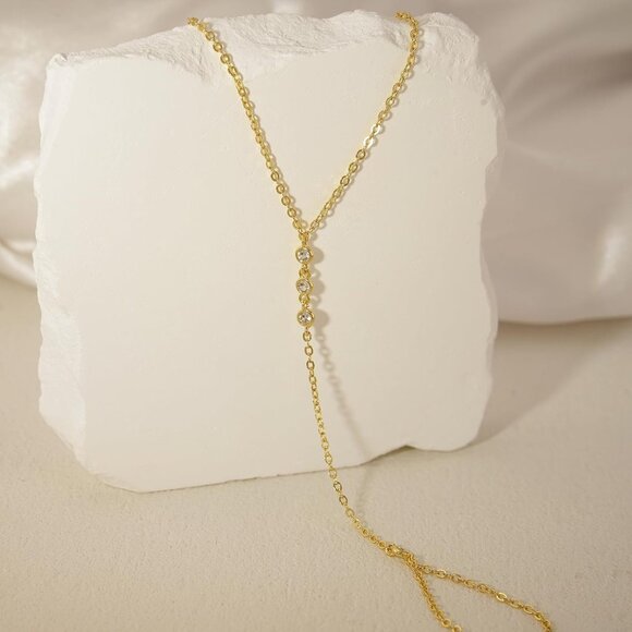 14K Gold Plated GD-round Clover Link Chain Ring Bracelet Hand Chain for Women - Picture 5 of 7